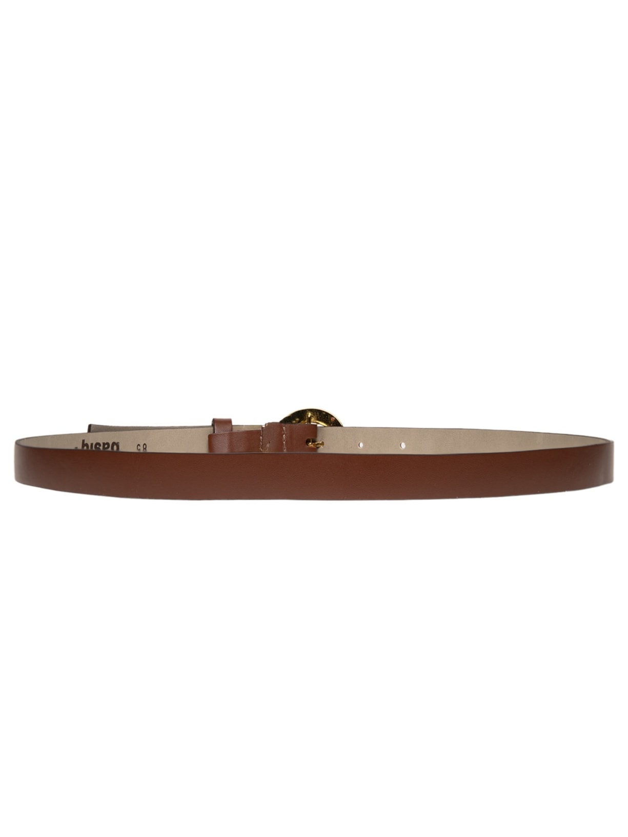 Cinto Feminino em Couro Fivela Encapada com Detalhe Bege Basiq