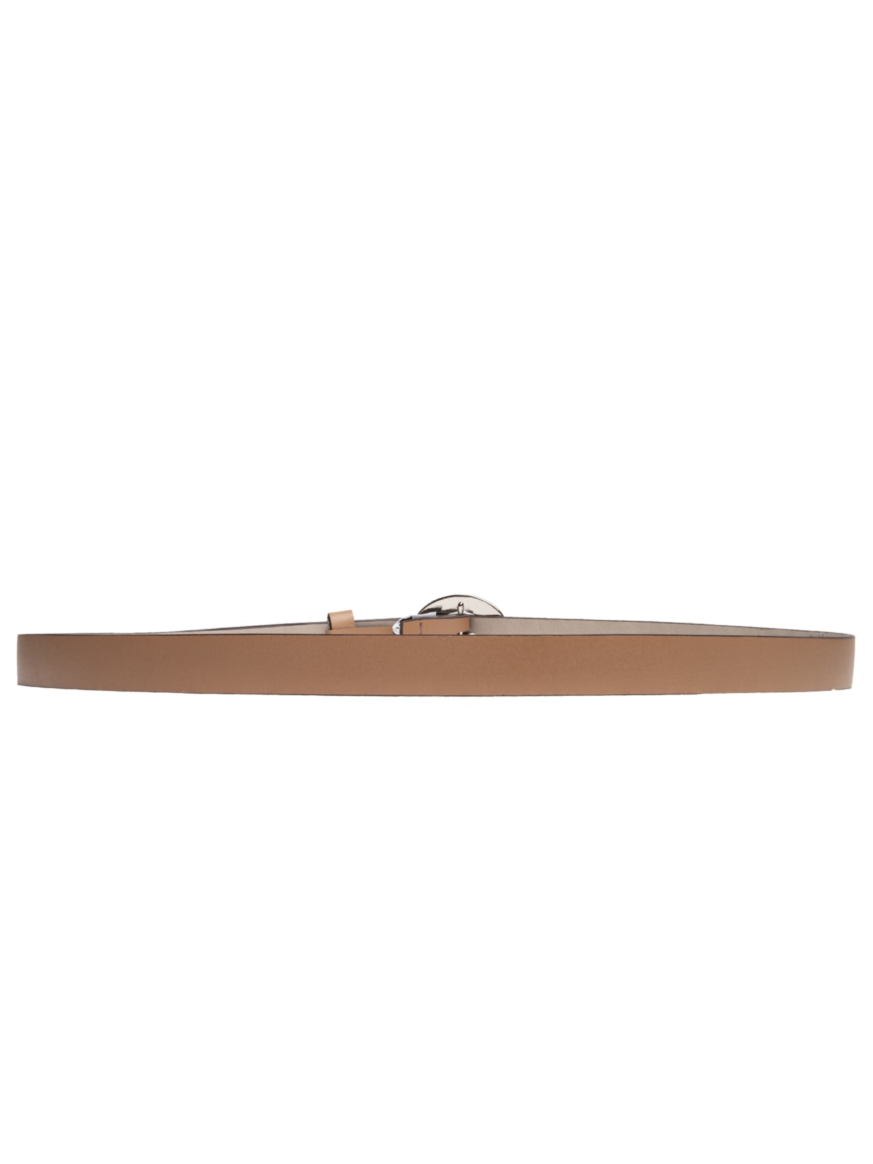Cinto Feminino em Couro Fivela Encapada com Detalhe – Bege Basiq