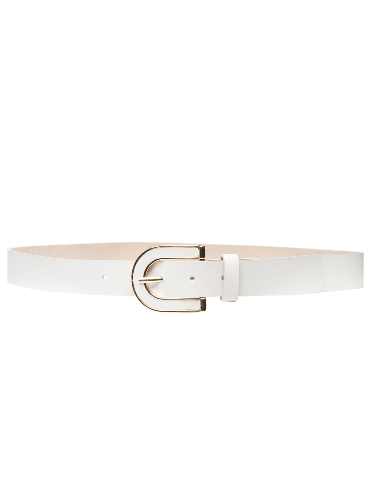 Cinto Feminino Em Couro Fivela Forrada - Branco