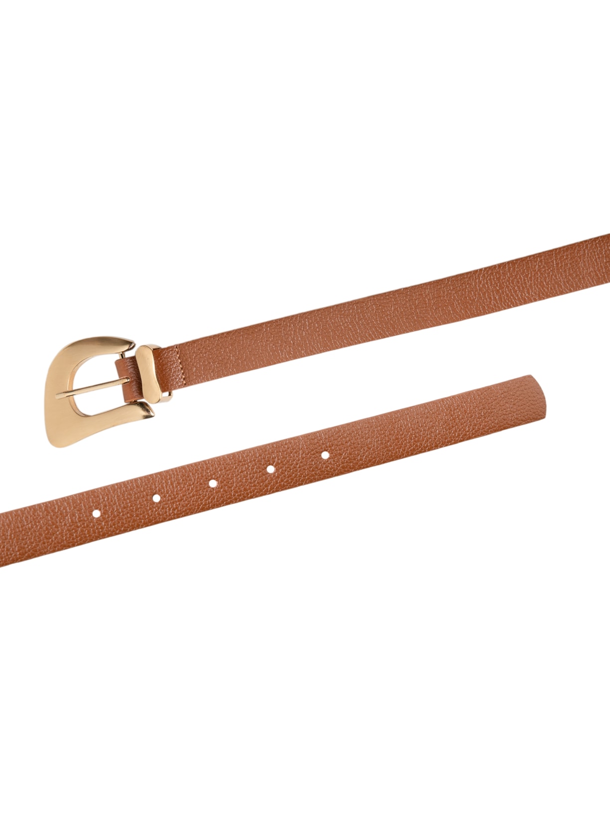 Cinto Feminino Em Couro Fivela Orgânica Marrom Market 33