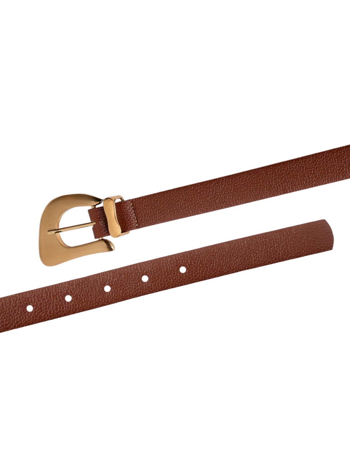 Cinto Feminino Em Couro Fivela Orgânica Marrom Market 33