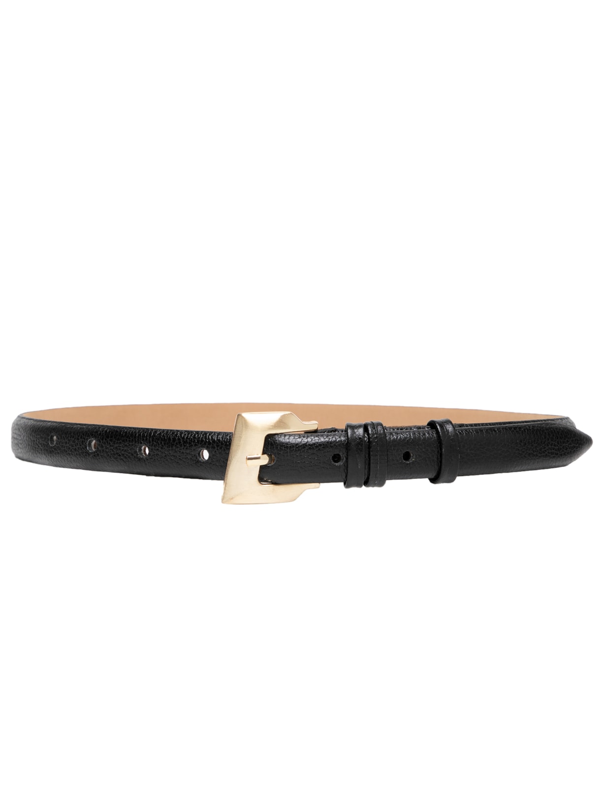 Cinto Feminino Em Couro Fivela Quadrada - Preto