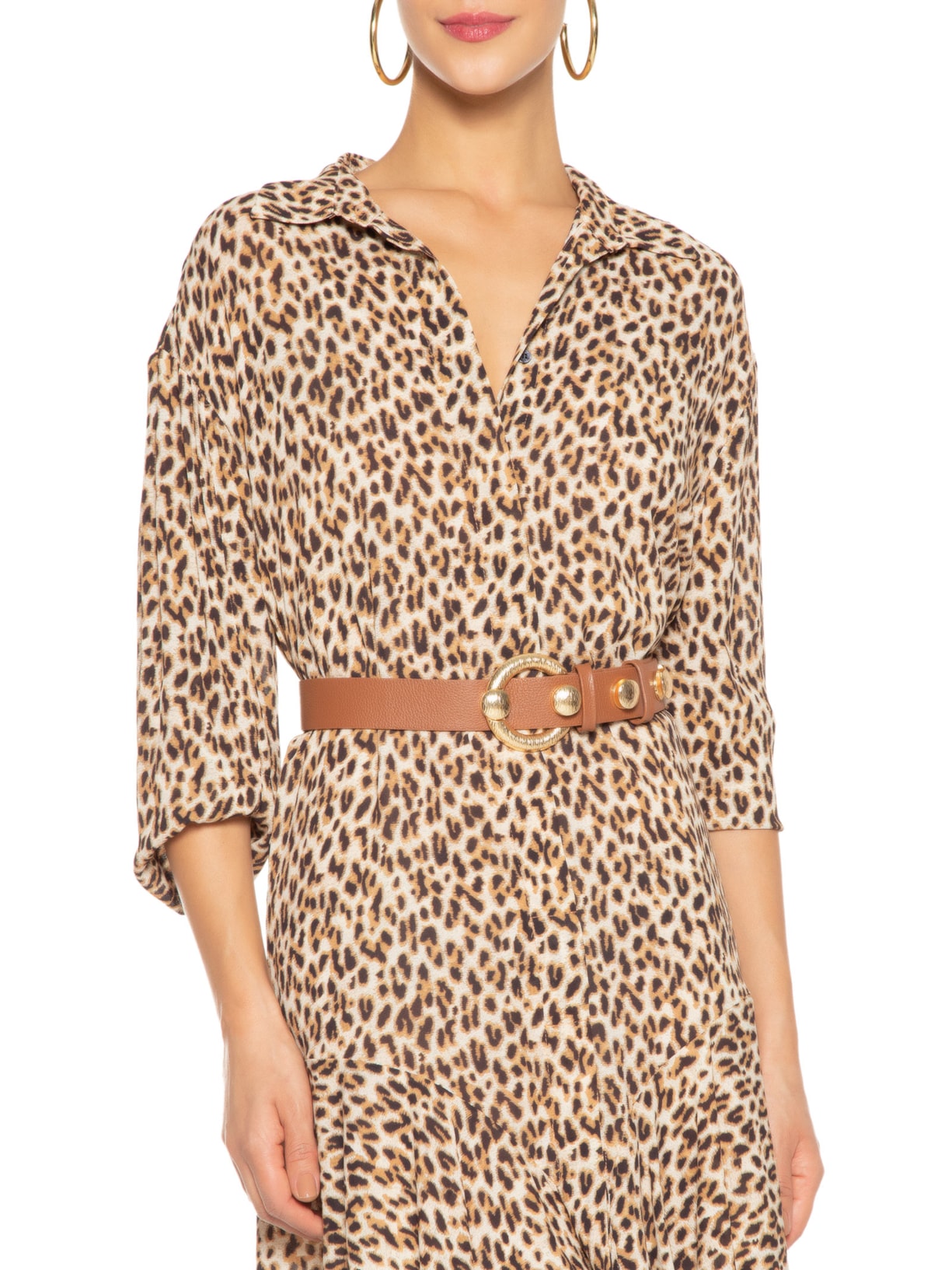 Cinto Feminino Em Couro Marrom '2Essential