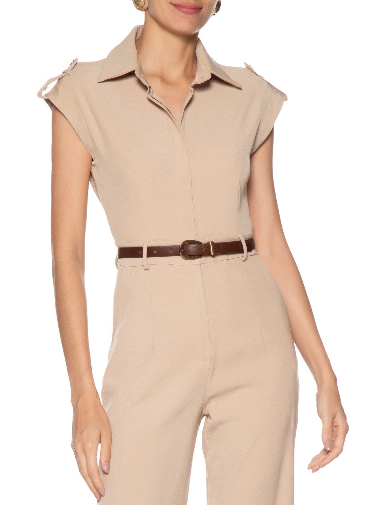 Cinto Feminino Em Couro Marrom Market 33