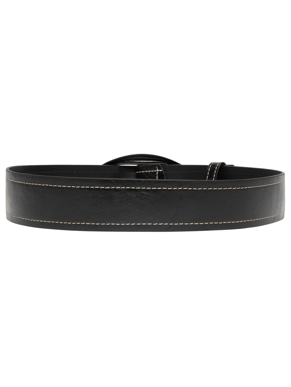 Cinto Feminino Em Couro Preto Market 33