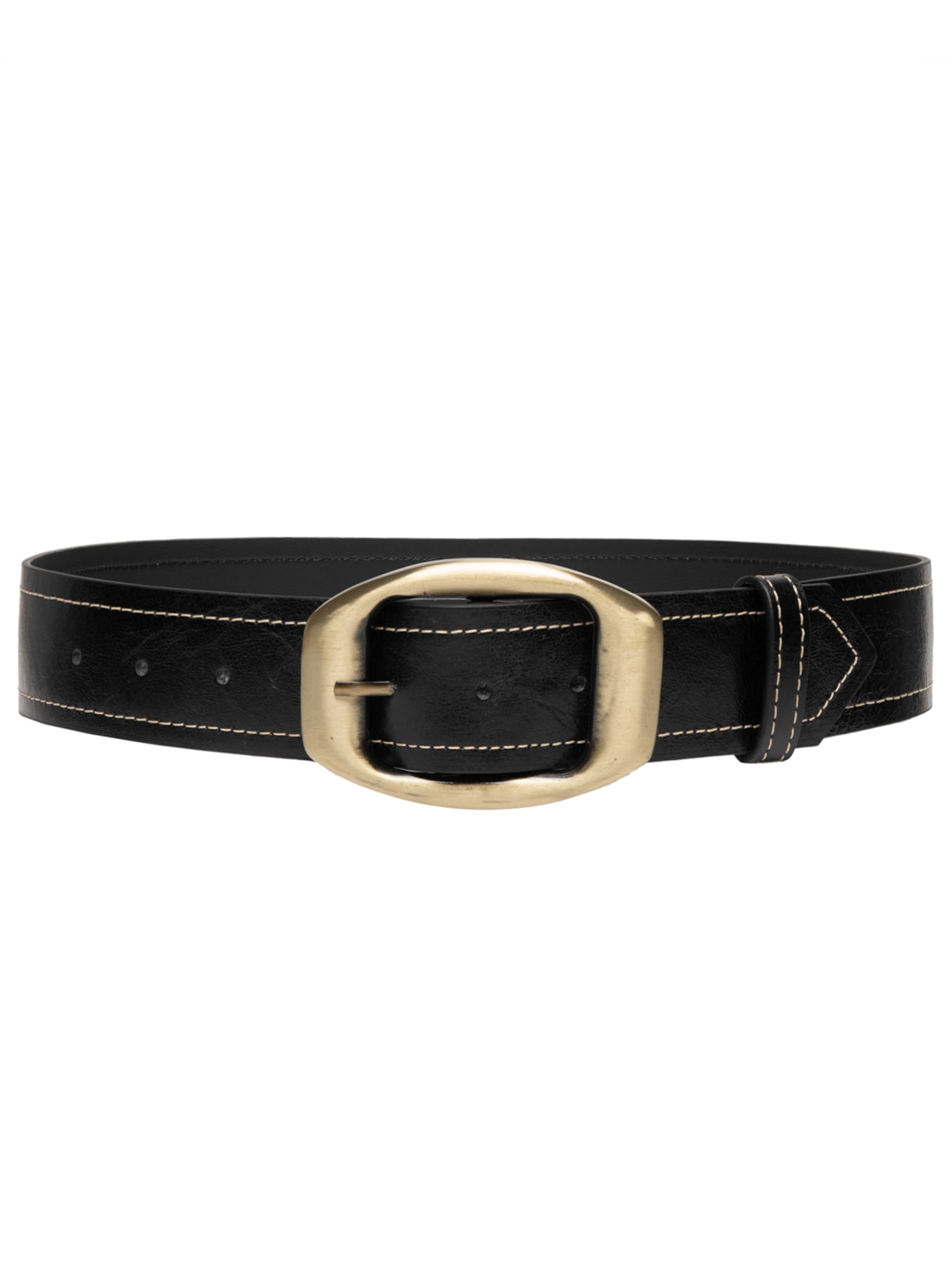 Cinto Feminino Em Couro Preto Market 33
