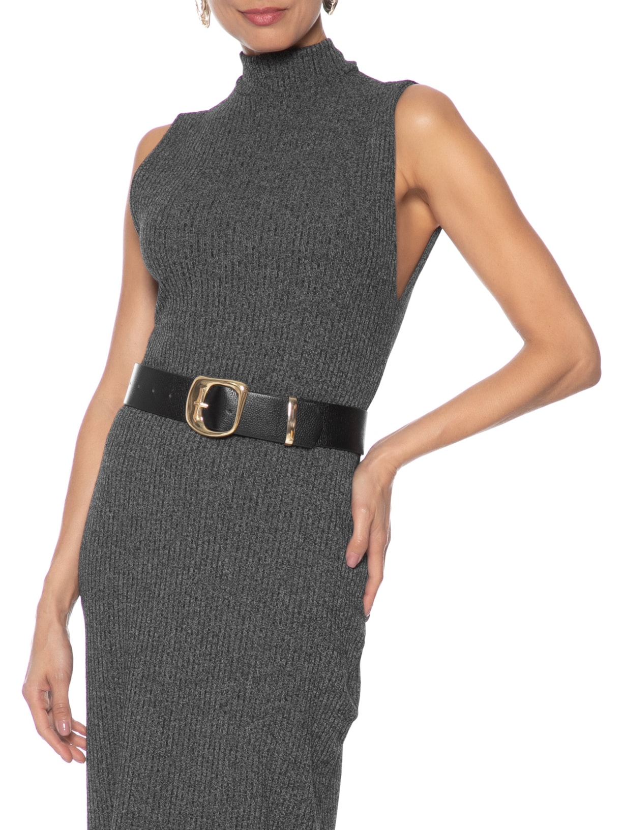 Cinto Feminino Em Couro – Preto Market 33