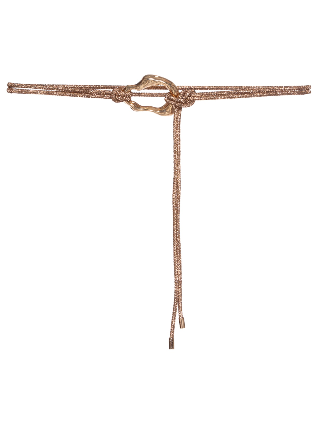 Cinto Feminino Em Strass Com Fivela ivel Orgânica - Dourado