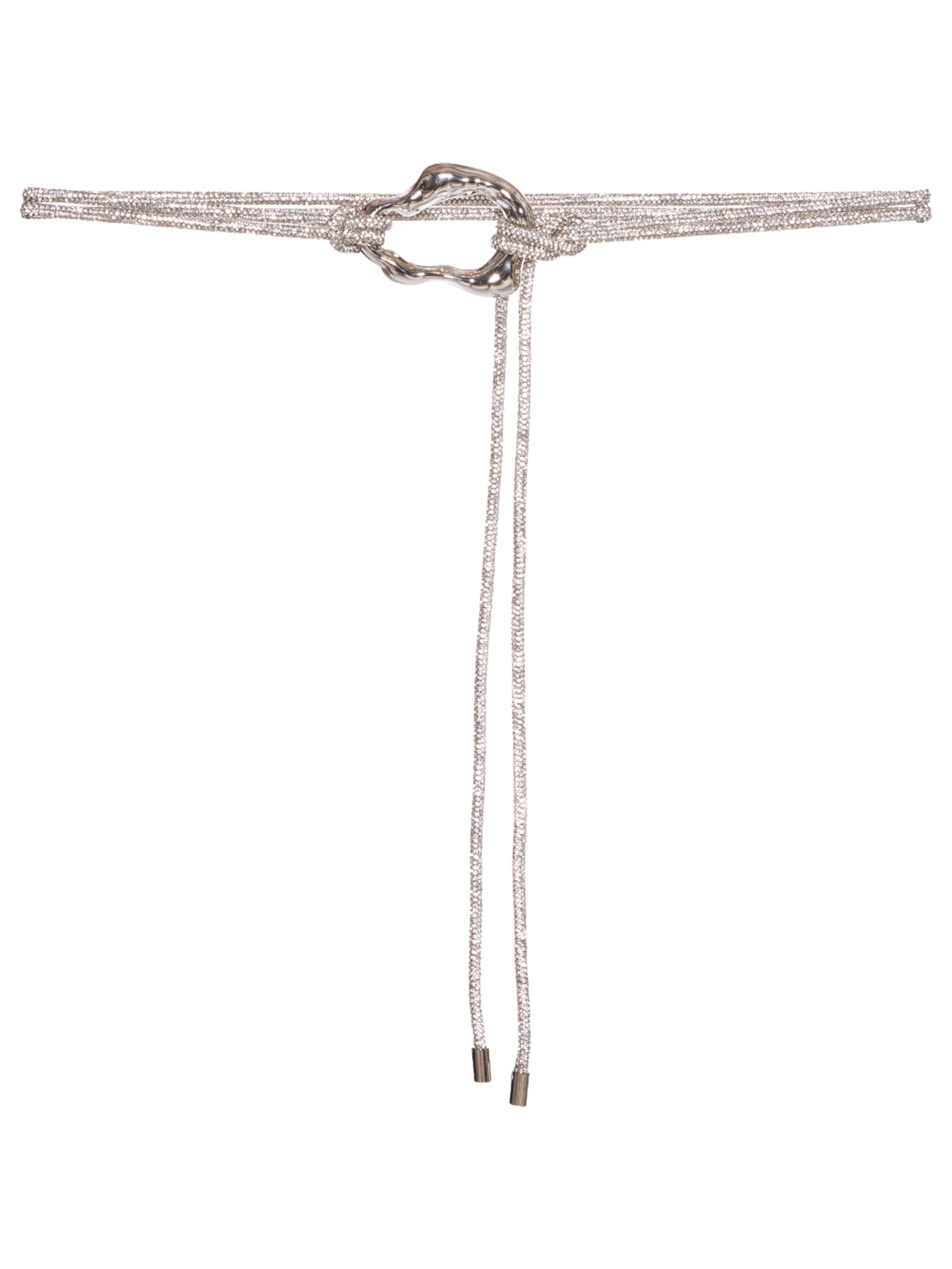 Cinto Feminino Em Strass Com Fivela Orgânica - Prata