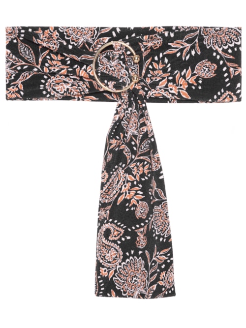 Cinto Feminino Estampado Paisley Gio - Preto
