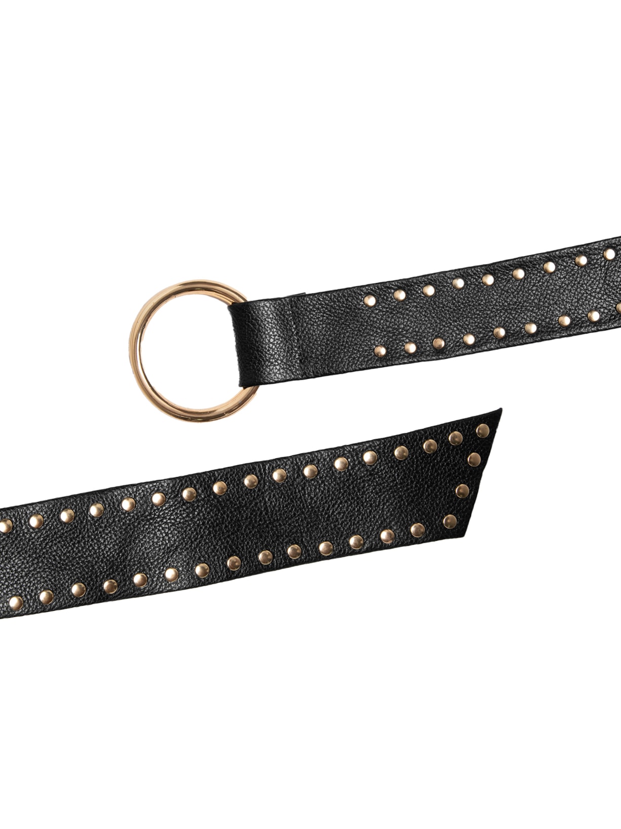 Cinto Feminino Faixa de Couro com Tachas 4,5 cm Preto  Virgínia Cavalheiro