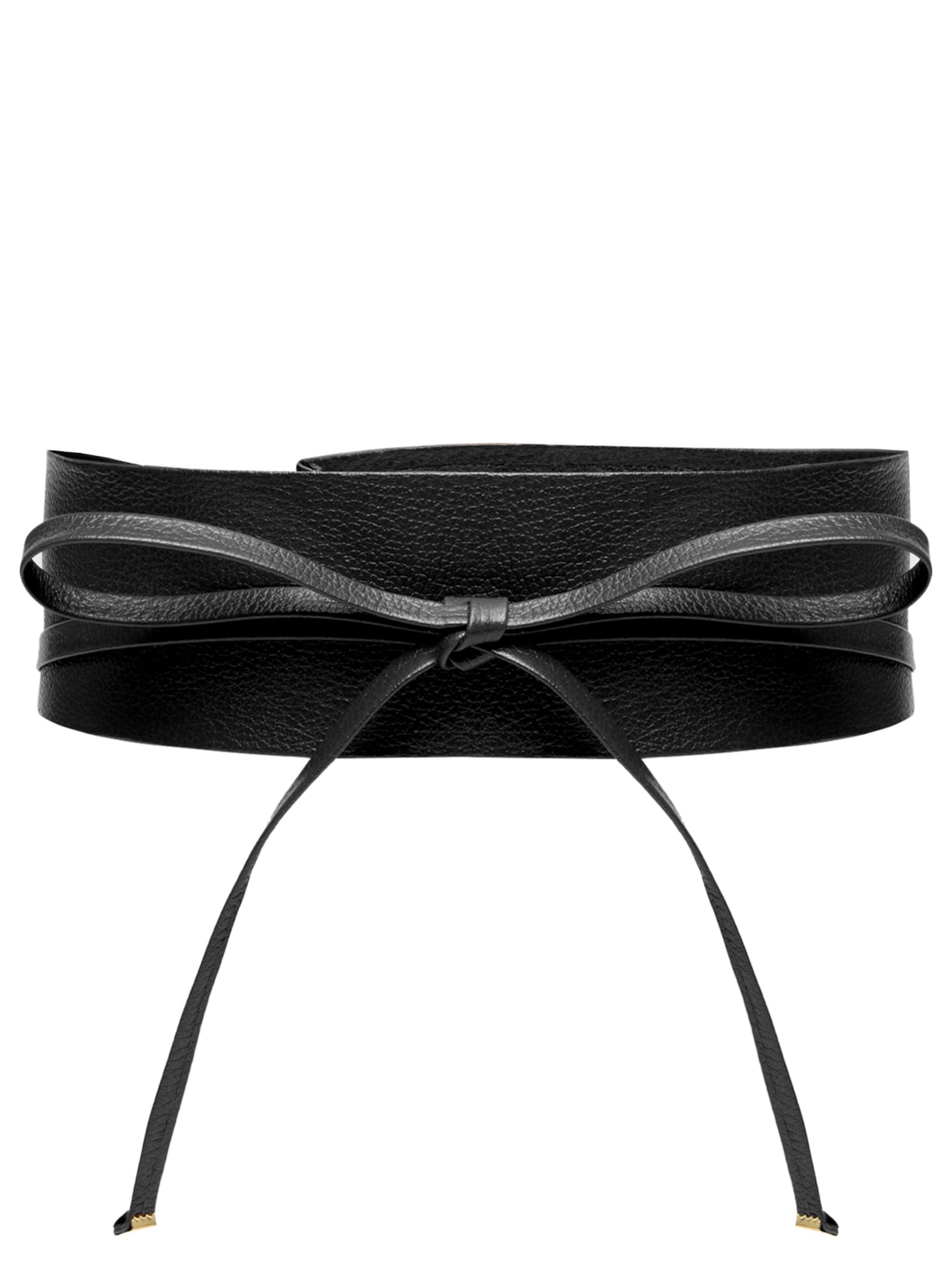 Cinto Feminino Faixa Em Couro Com Amarração - Preto