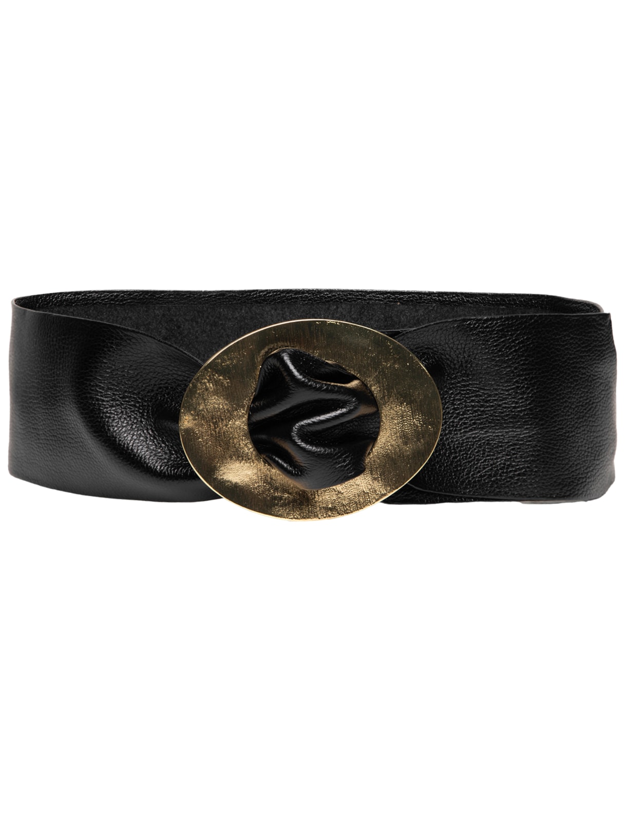 Cinto Feminino Faixa em Couro - Preto