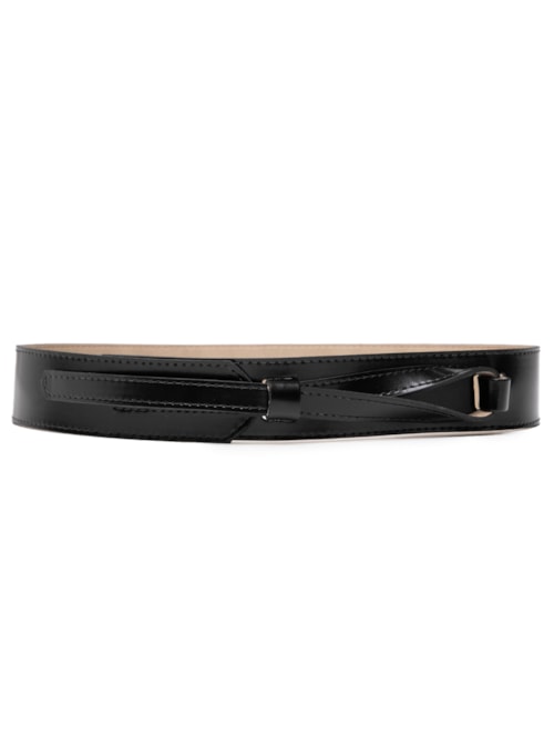 Cinto Feminino Faixa Médio Em Couro - Preto
