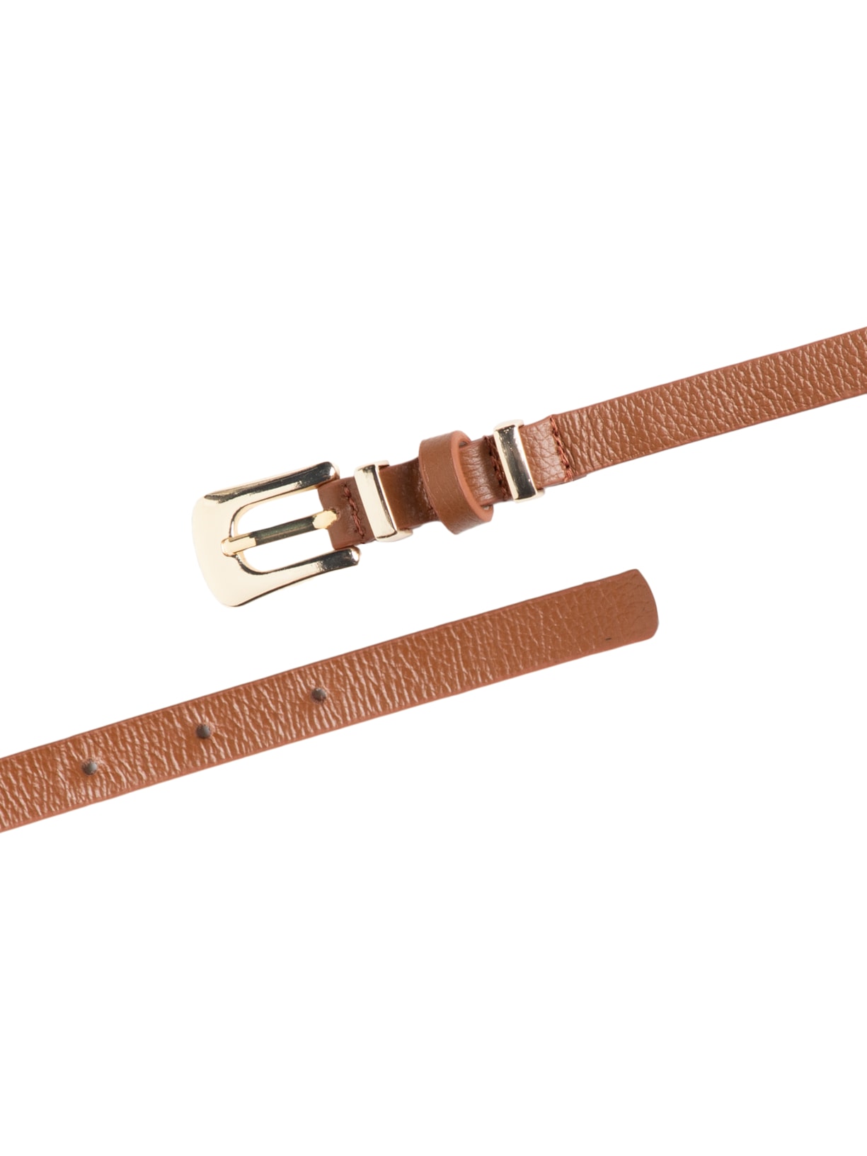 Cinto Feminino Fino Com Fivela De Metal Marrom Basiq