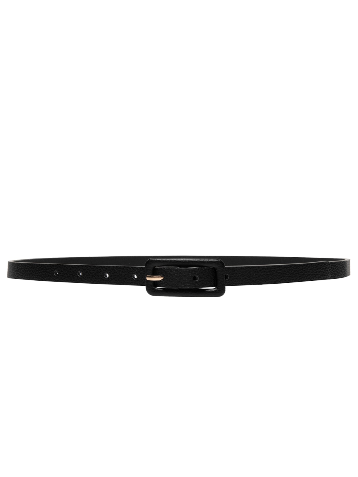 Cinto Feminino Fino Com Fivela Encapada Quadrada Preto Basiq
