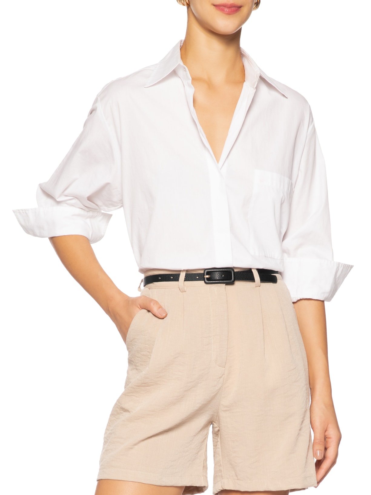 Cinto Feminino Fino Com Fivela Encapada Quadrada Preto Basiq