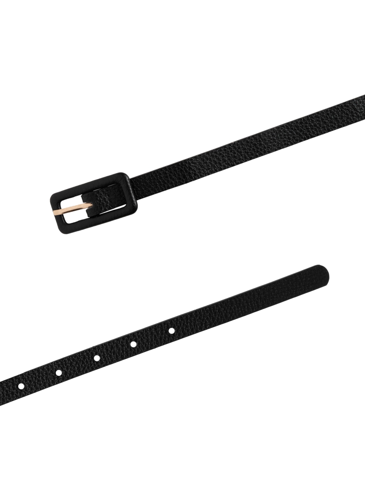 Cinto Feminino Fino Com Fivela Encapada Quadrada Preto Basiq