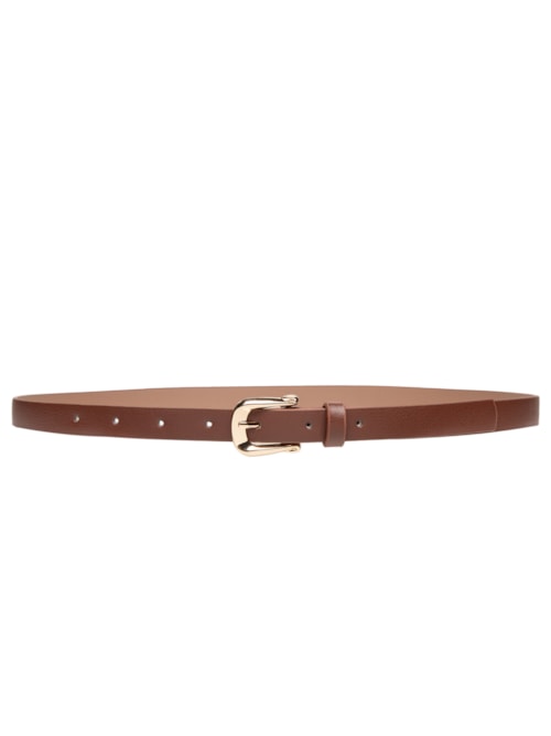 Cinto Feminino Fino Com Fivela Metálica - Marrom