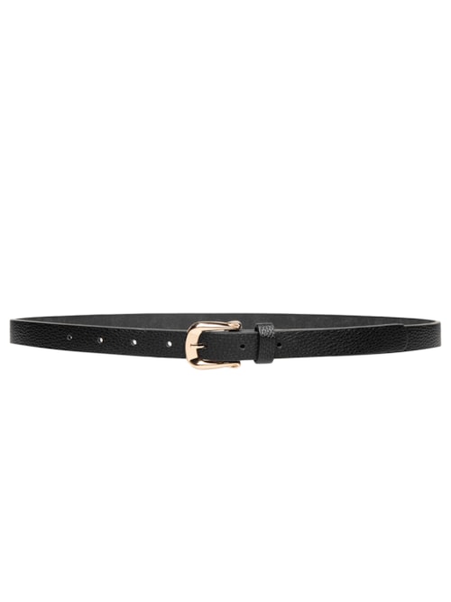 Cinto Feminino Fino Com Fivela Metálica - Preto