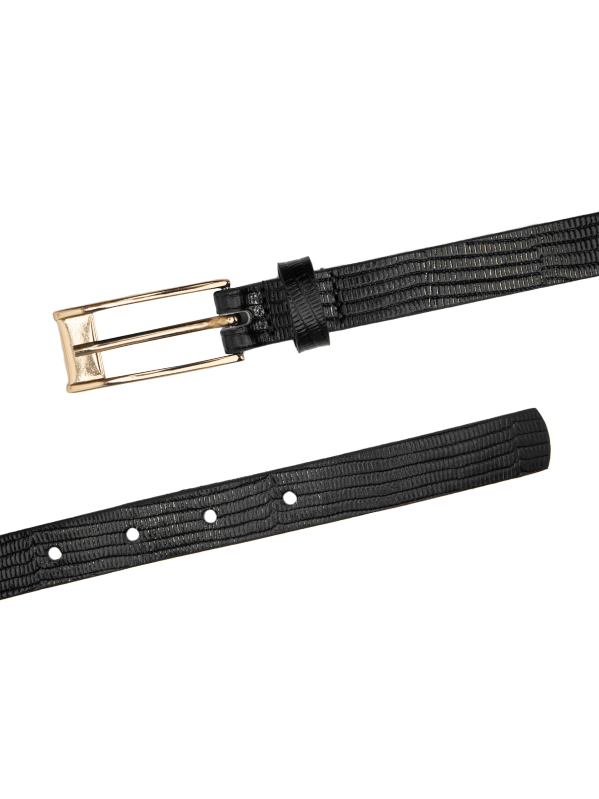 Cinto Feminino Fino De Couro Com Passante Retangular Preto '2Essential