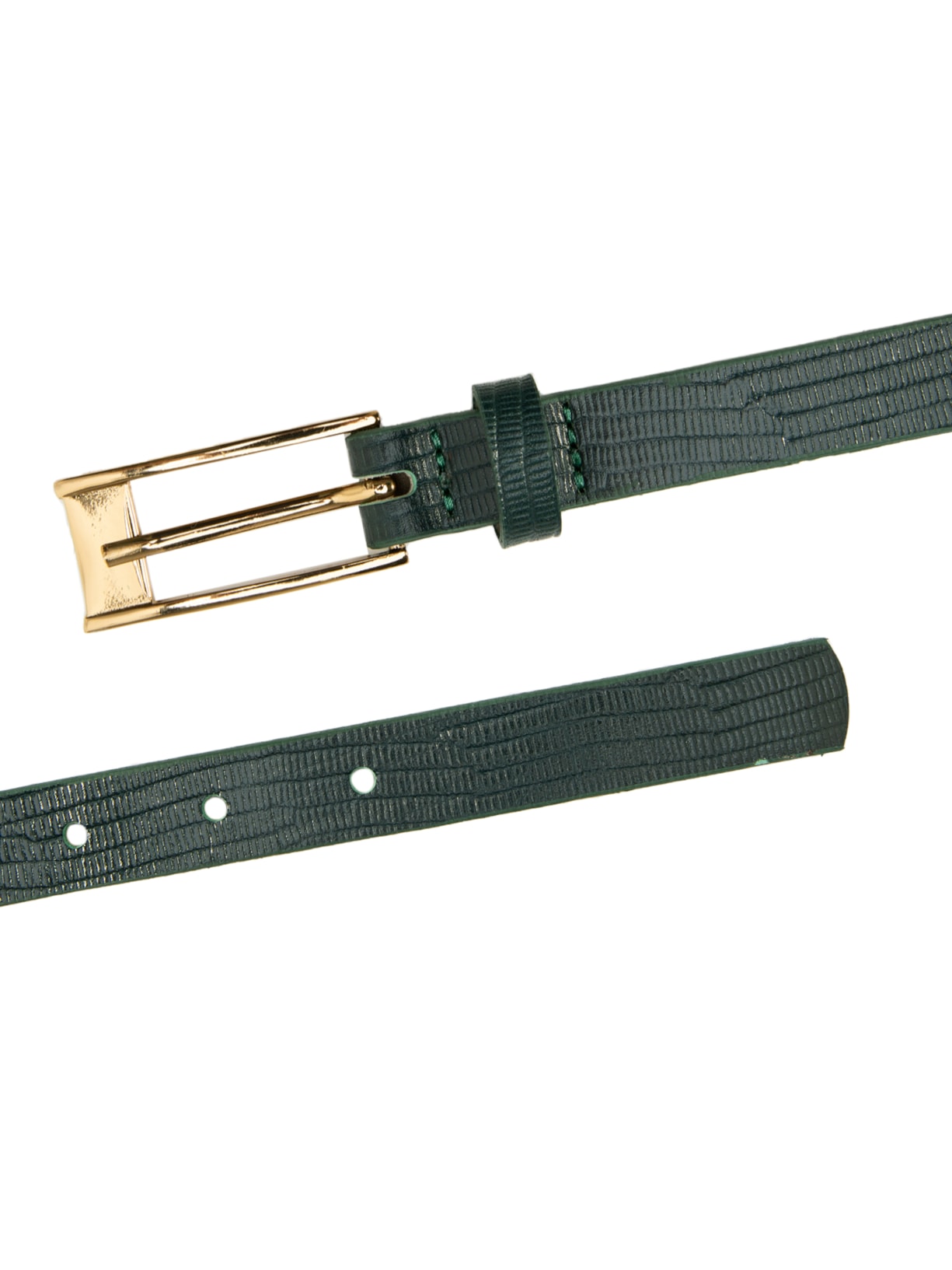 Cinto Feminino Fino De Couro Com Passante Retangular Verde '2Essential