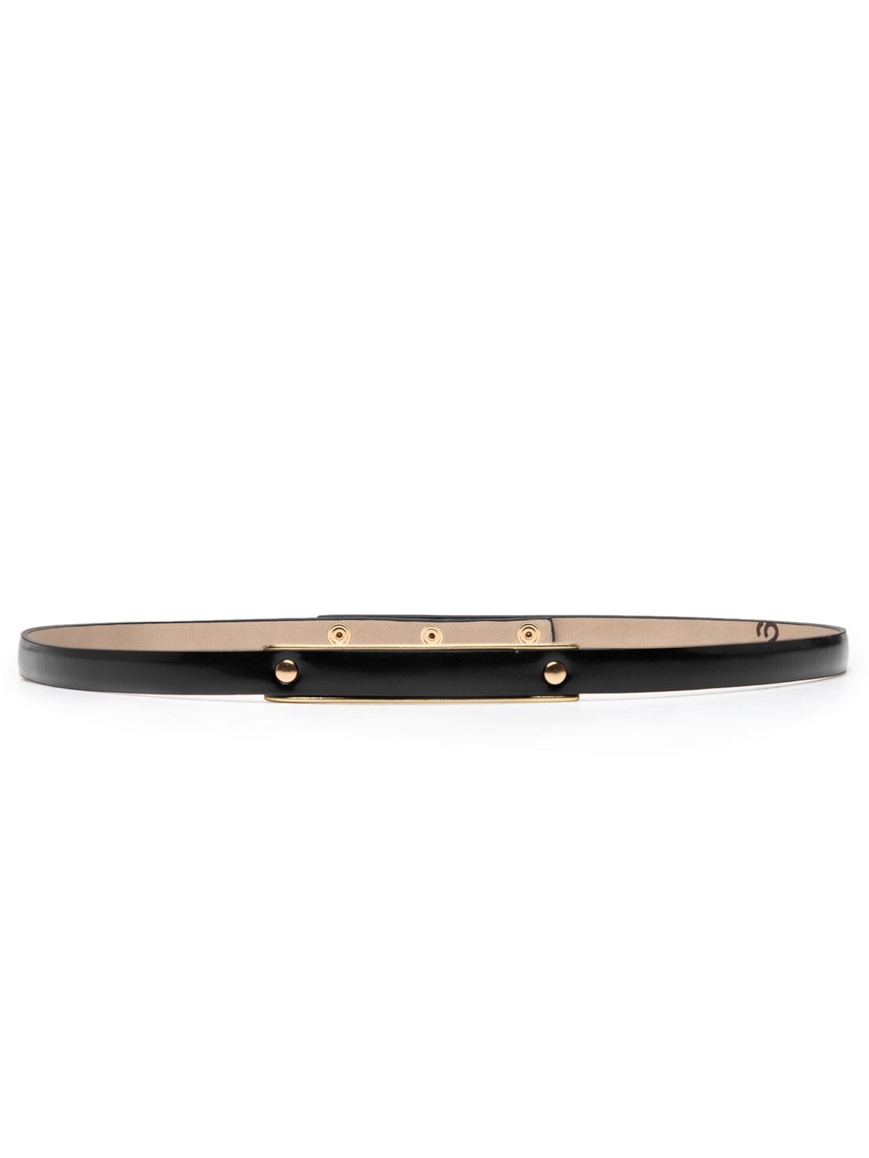 Cinto Feminino Fino Em Couro Fivela - Preto