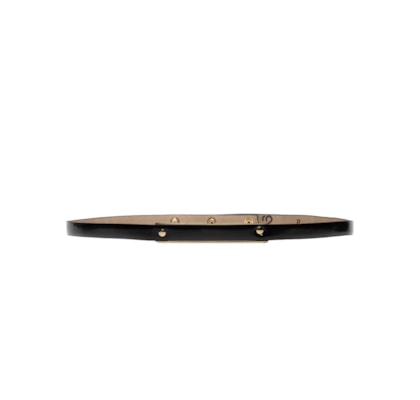 Cinto Feminino Fino Em Couro Fivela Quadrada Furos - Preto