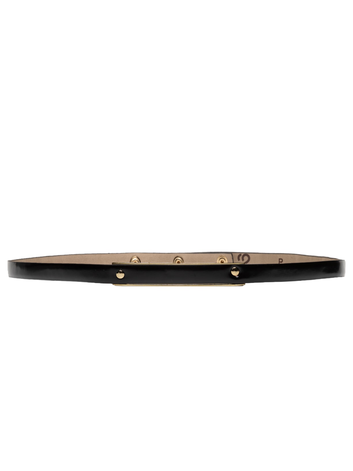 Cinto Feminino Fino Em Couro Fivela Quadrada Furos - Preto