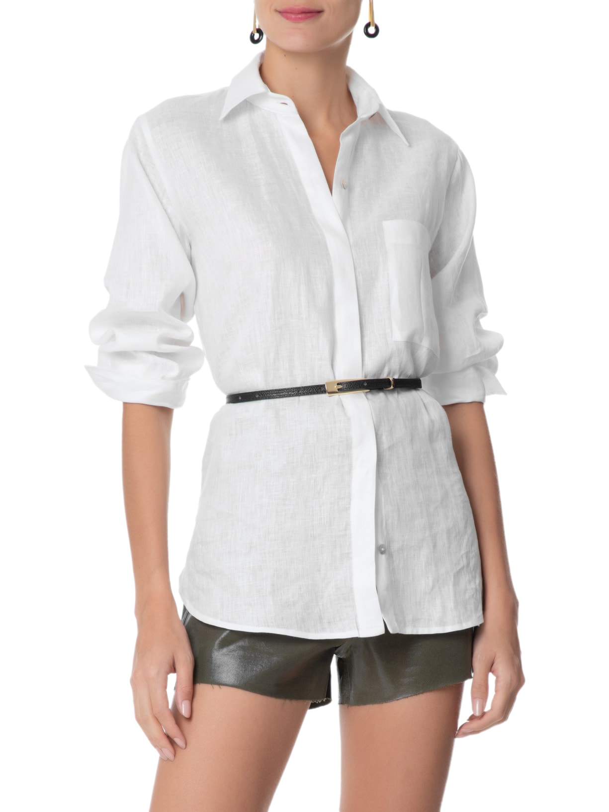 Cinto Feminino Fino Em Couro Preto Market 33