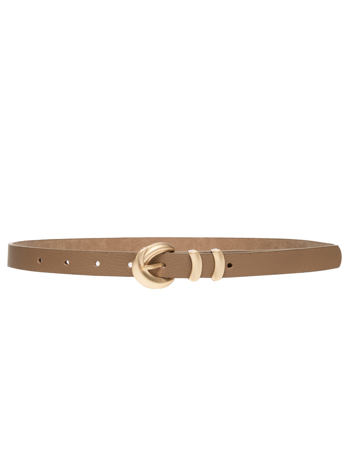 Cinto Feminino Fino Fivela Detalhada - Bege
