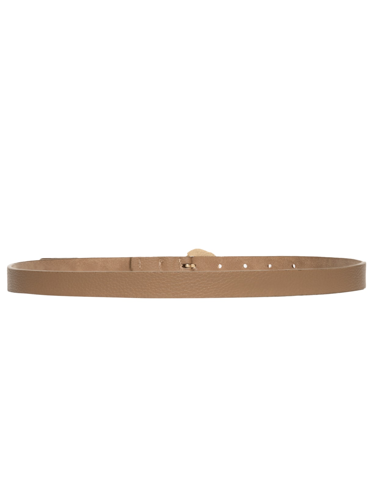 Cinto Feminino Fino Fivela Detalhada Bege Basiq
