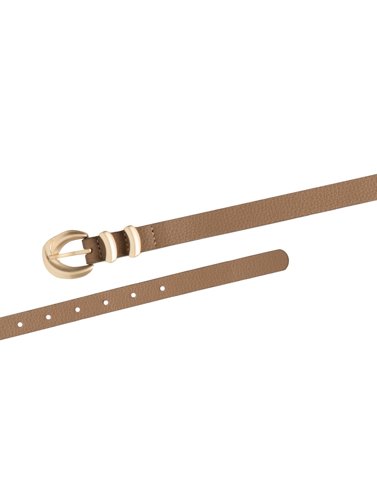 Cinto Feminino Fino Fivela Detalhada Bege Basiq