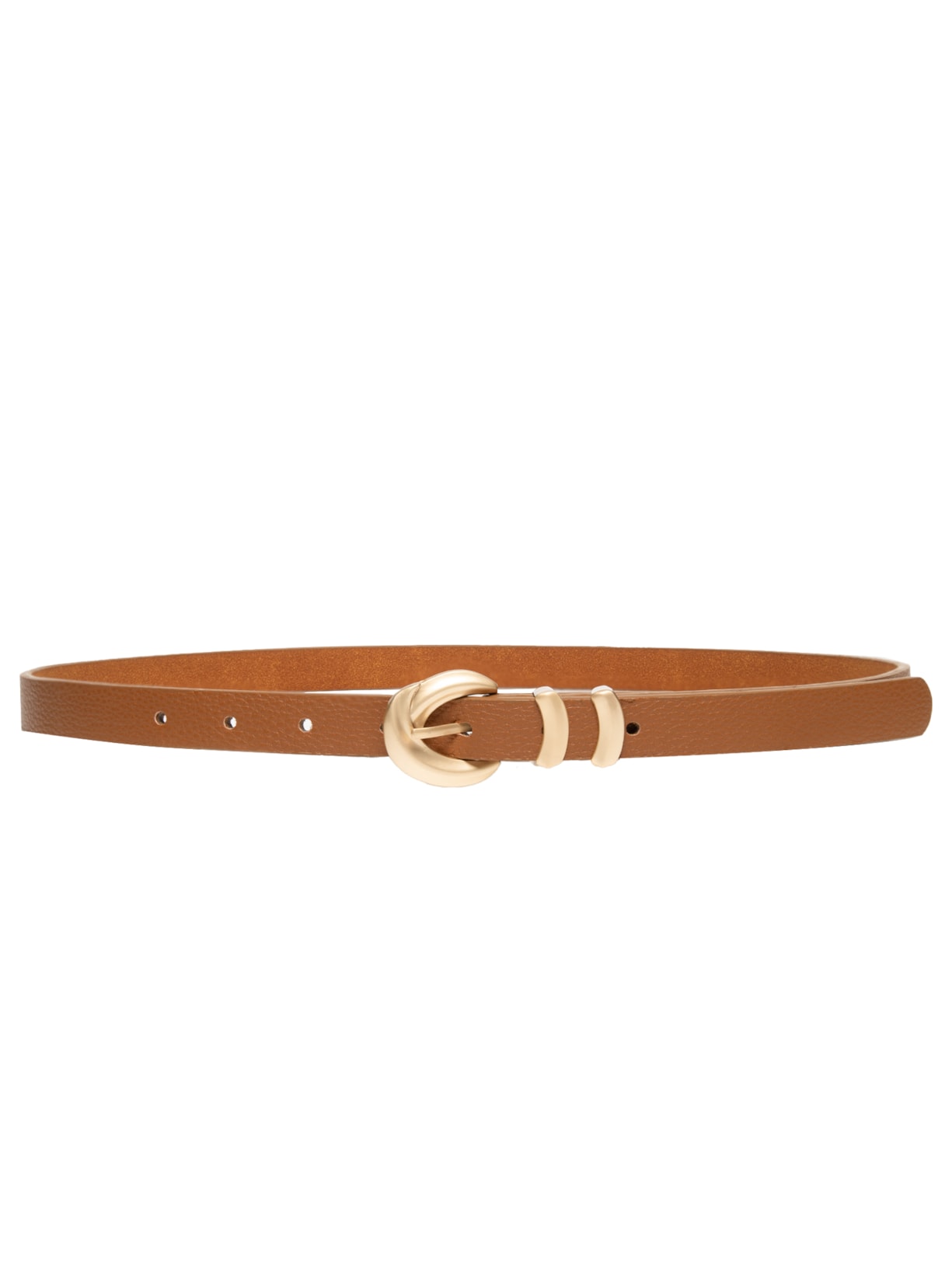 Cinto Feminino Fino Fivela Detalhada Bege Basiq