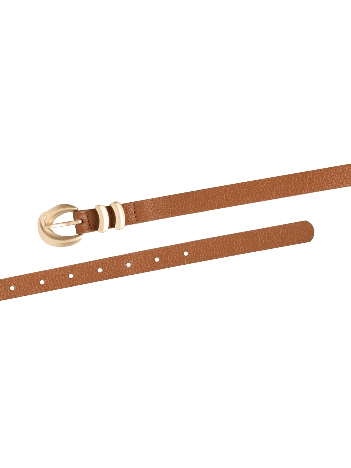 Cinto Feminino Fino Fivela Detalhada Bege Basiq