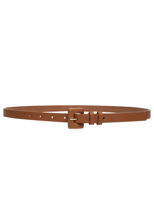 Cinto Feminino Fino Fivela Encapada - Bege
