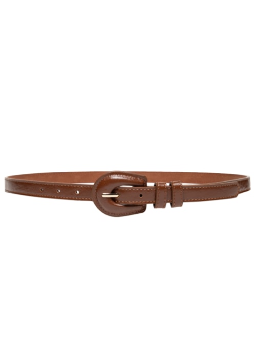 Cinto Feminino Fino Fivela Encapada - Marrom