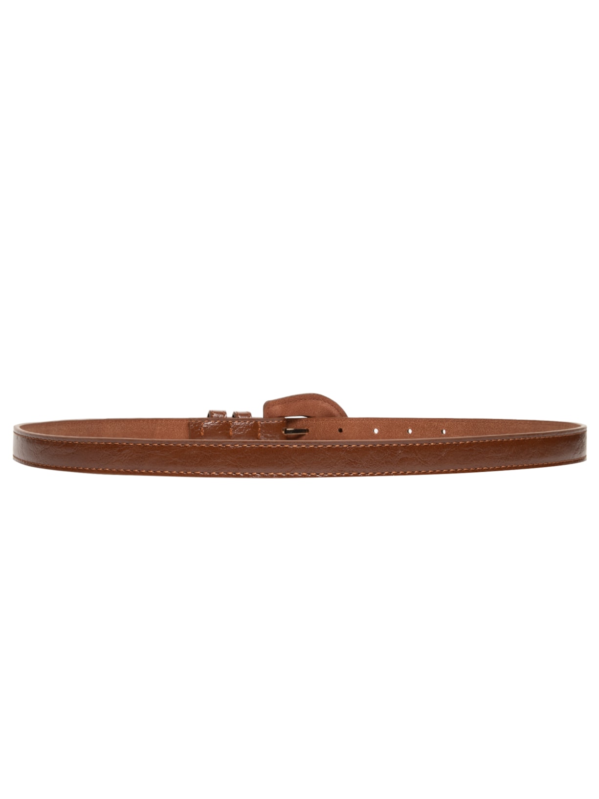 Cinto Feminino Fino Fivela Encapada Marrom Basiq