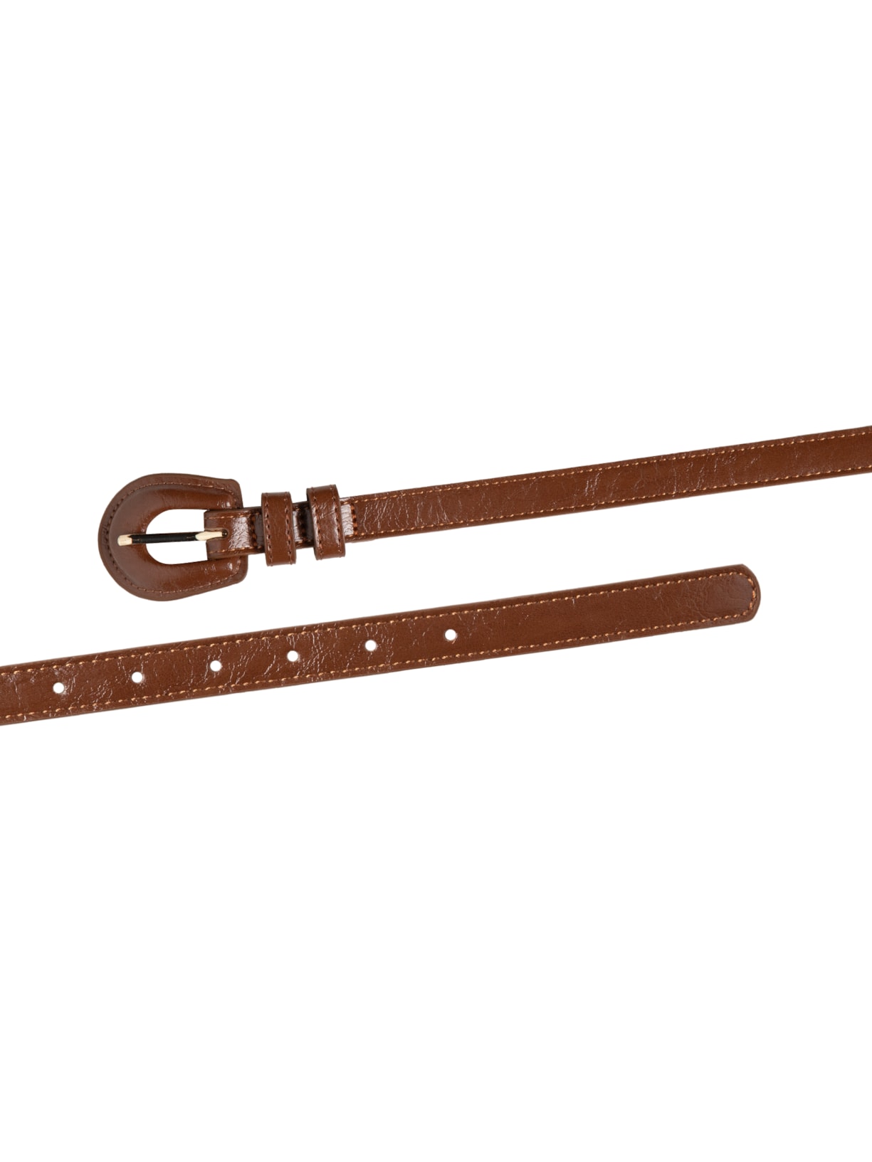 Cinto Feminino Fino Fivela Encapada Marrom Basiq