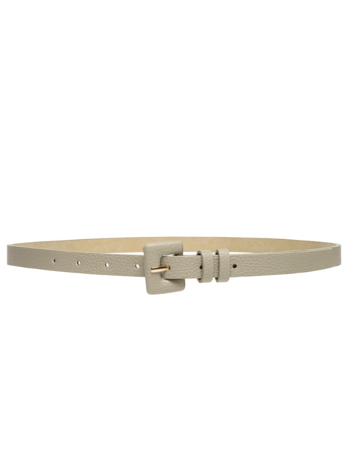 Cinto Feminino Fino Fivela Encapada - Off White
