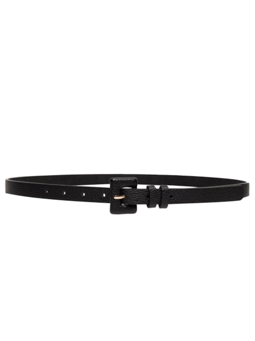 Cinto Feminino Fino Fivela Encapada - Preto