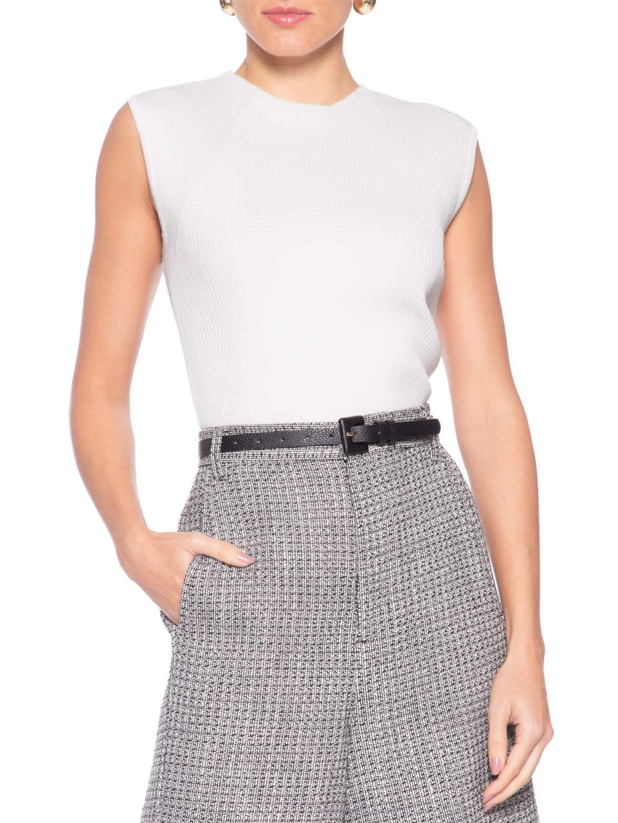Cinto Feminino Fino Fivela Encapada Preto Basiq