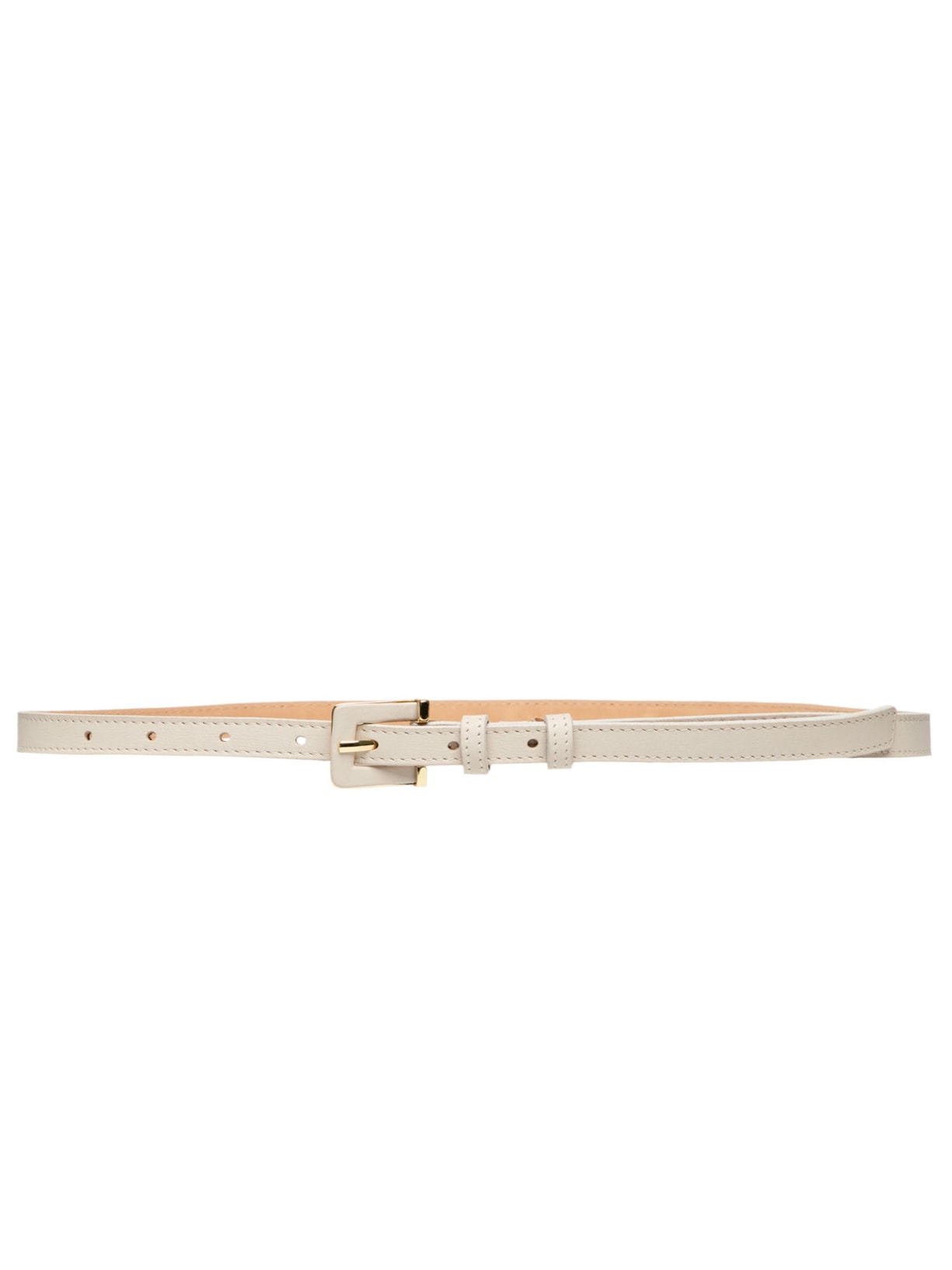 Cinto Feminino Fino Fivela Forrada - Off White