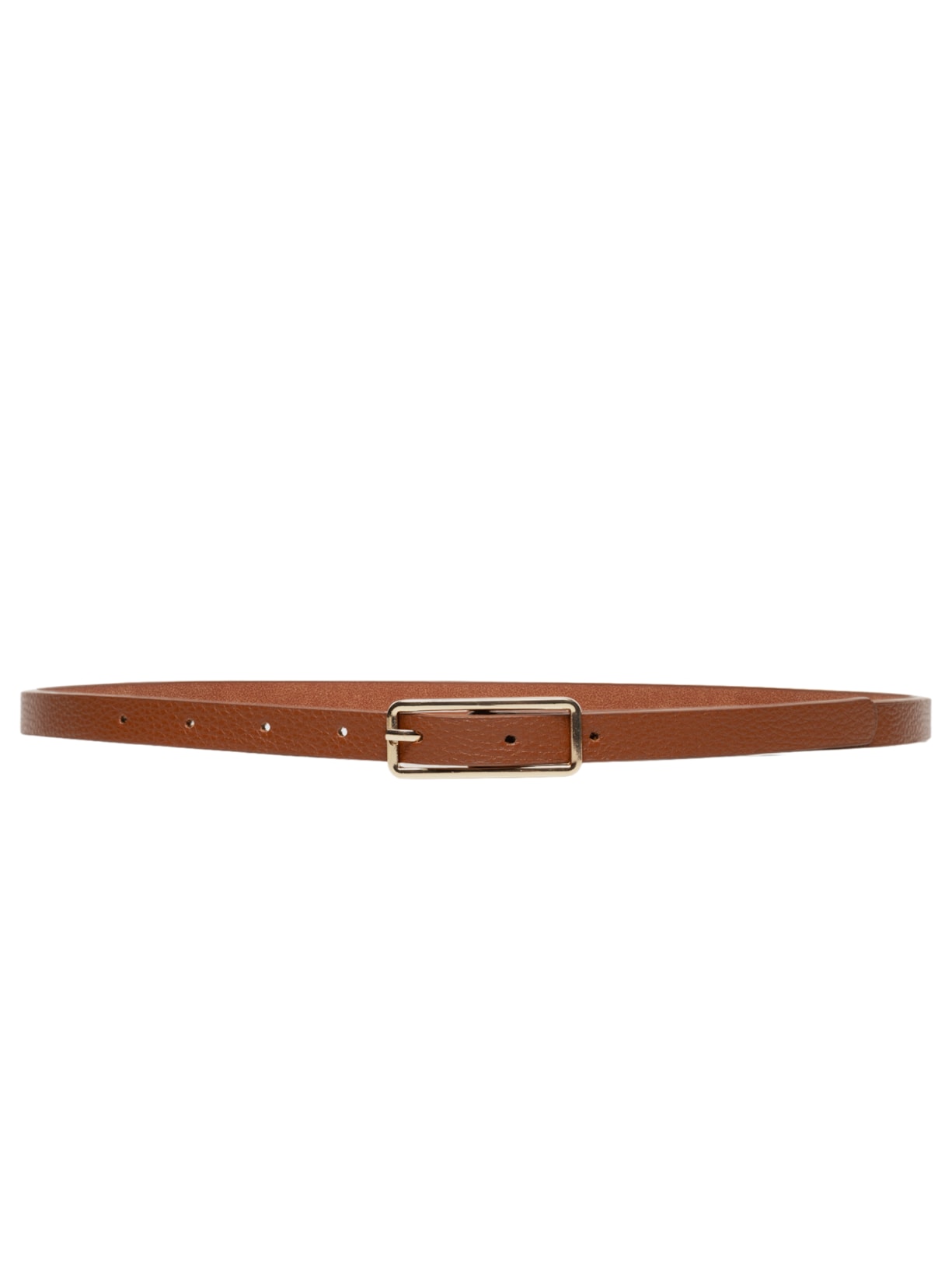 Cinto Feminino Fino Fivela Quadrada - Bege