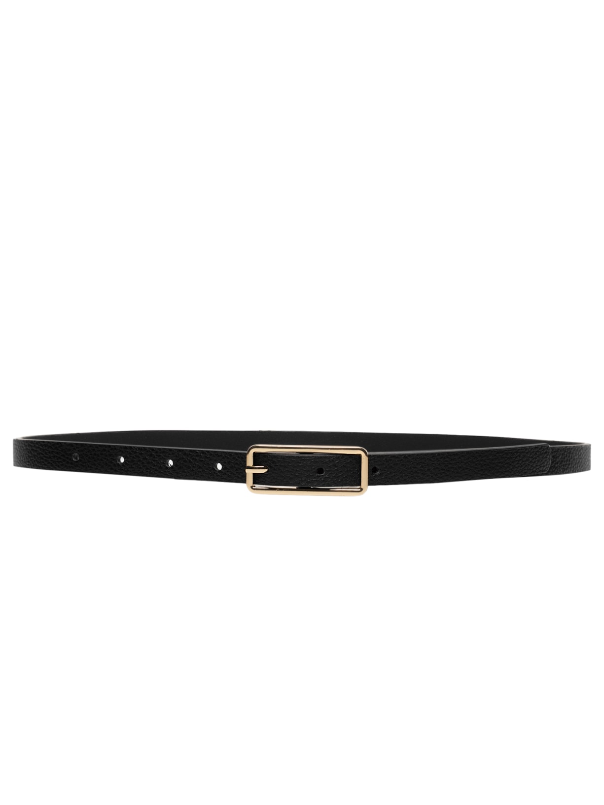 Cinto Feminino Fino Fivela Quadrada Preto Basiq