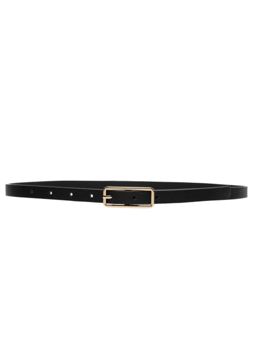 Cinto Feminino Fino Fivela Quadrada - Preto