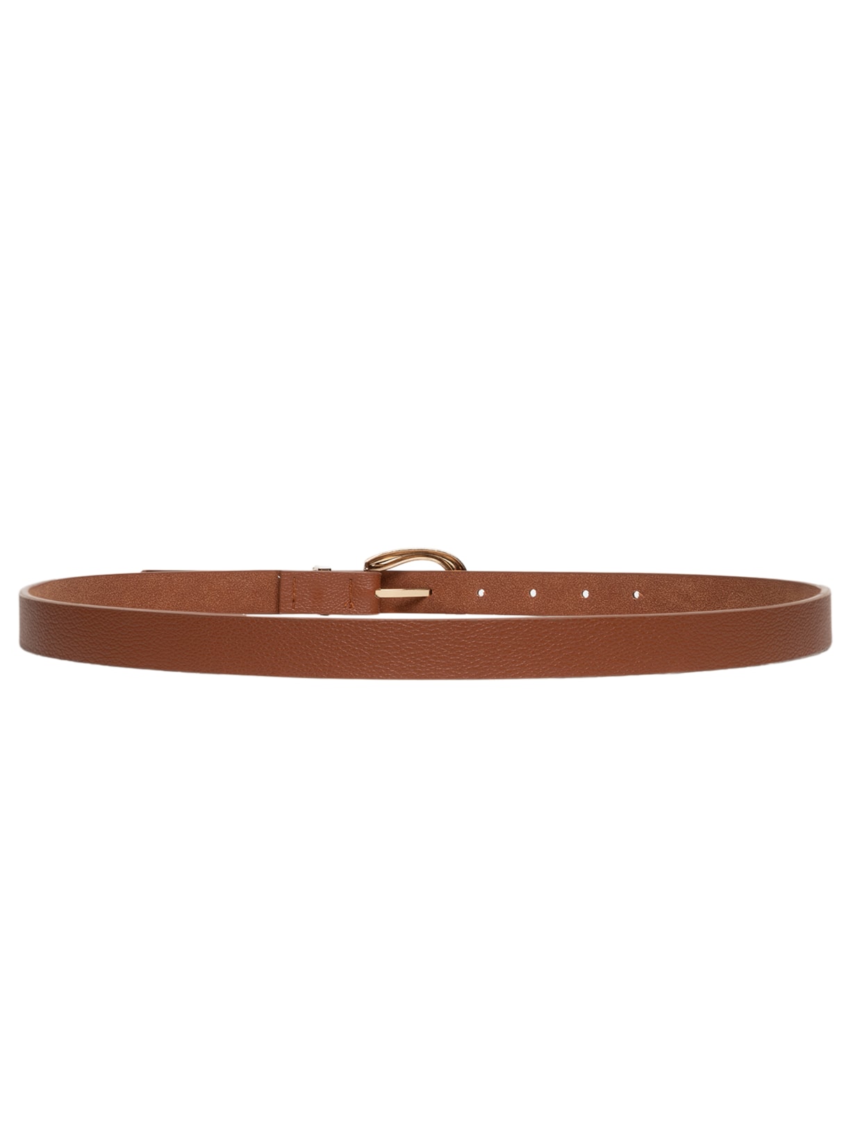 Cinto Feminino Fino Fivela Redonda Bege Basiq