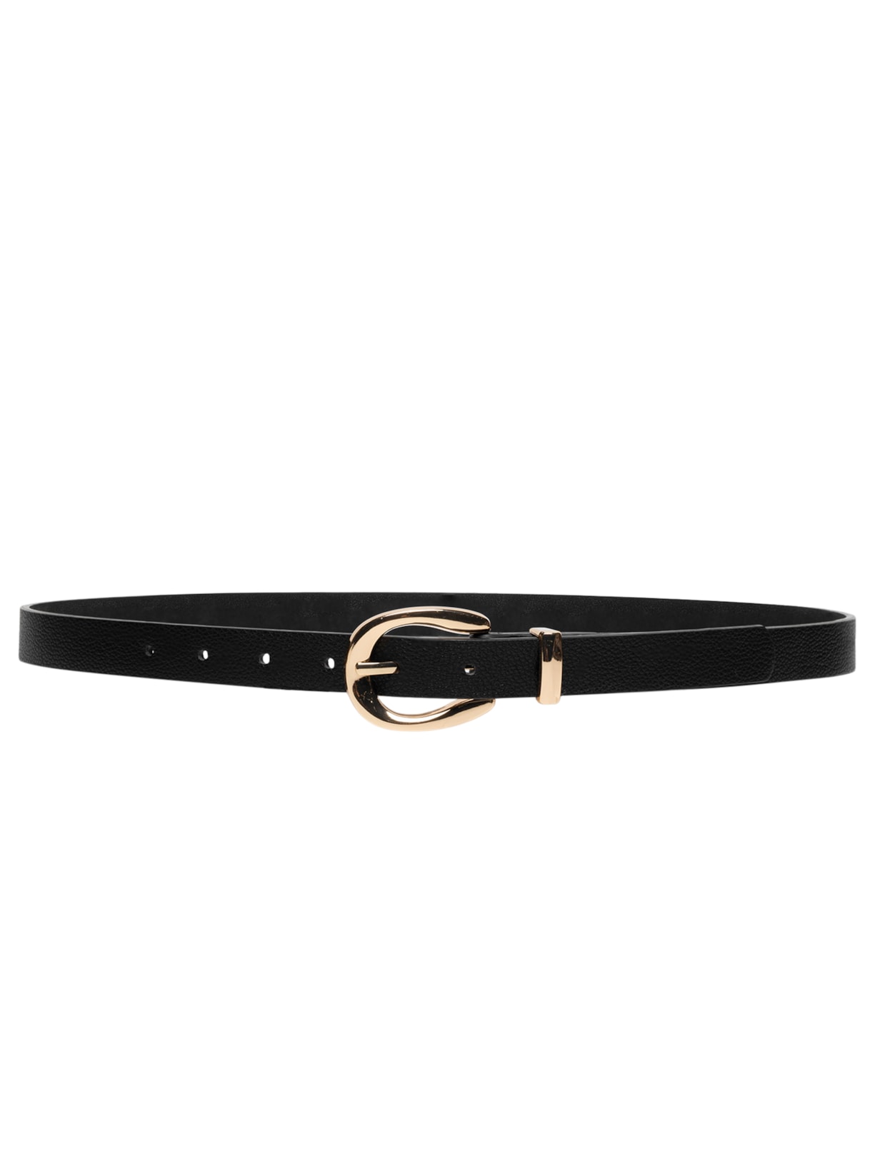Cinto Feminino Fino Fivela Redonda - Preto
