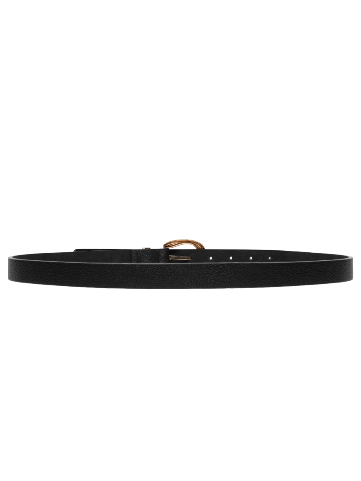 Cinto Feminino Fino Fivela Redonda Preto Basiq