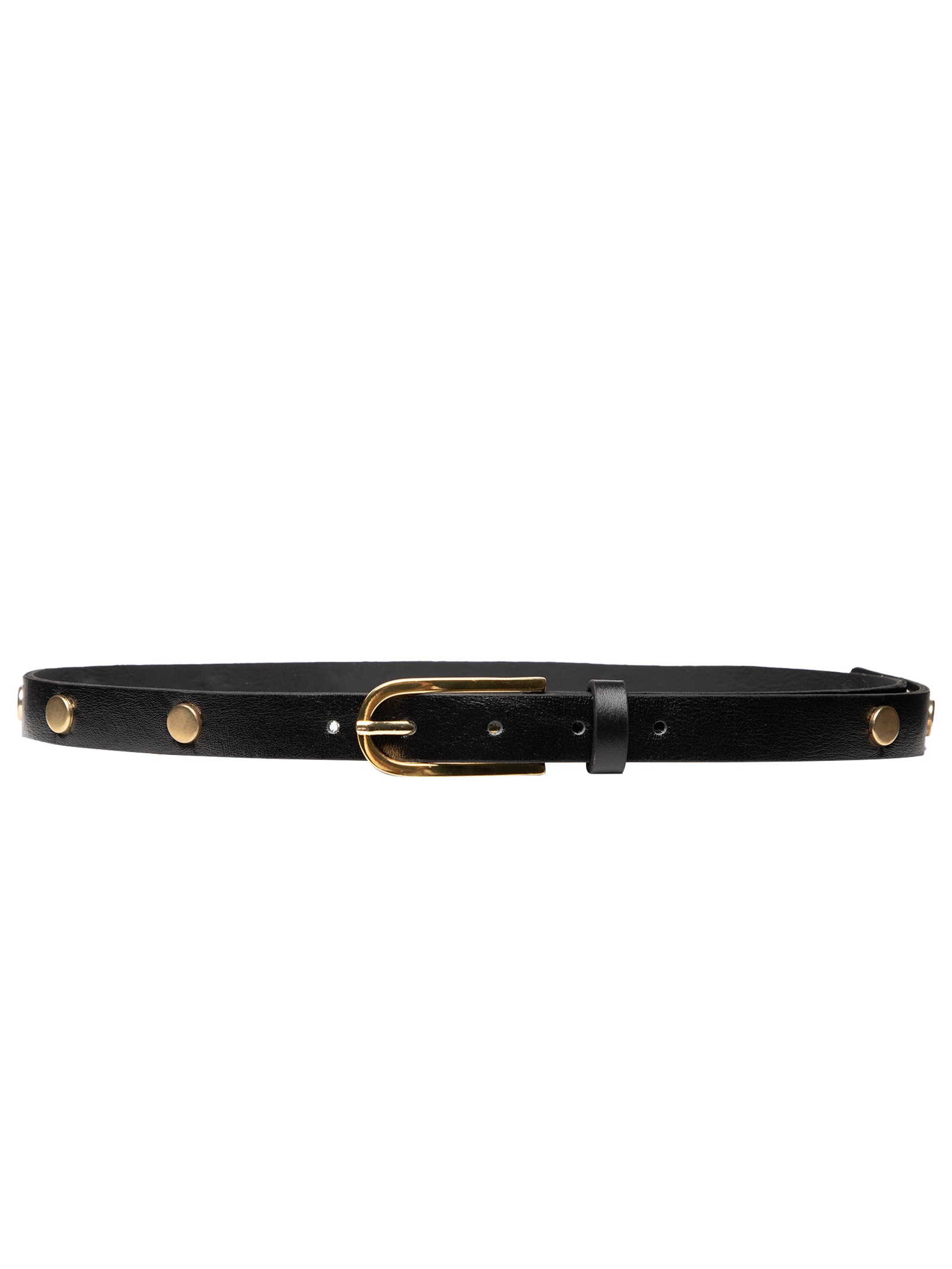 小物 MARNO Irina belt blackxgold Cinto Feminino Fino Tachas Douradas - Shoulder - Preto